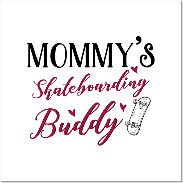 Skateboarding Mom and Baby Matching T-shirts Gift Wall Art by KsuAnn